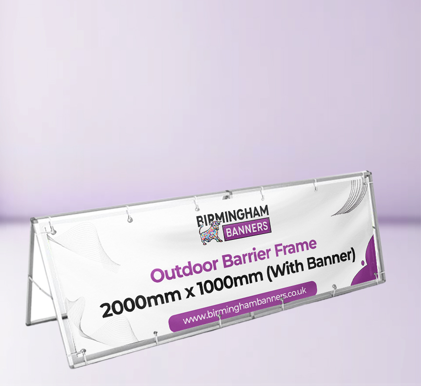 Outdoor Barrier Frame 2000mm x 1000mm (With Banner)