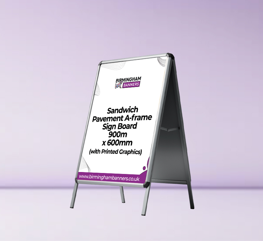 Sandwich Pavement A-frame Sign Board 900mm x 600mm (with Printed Poster)