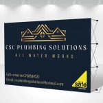 3m x 4m Straight Pop Up Exhibition Backdrop Stand With Printed Fabric Graphics