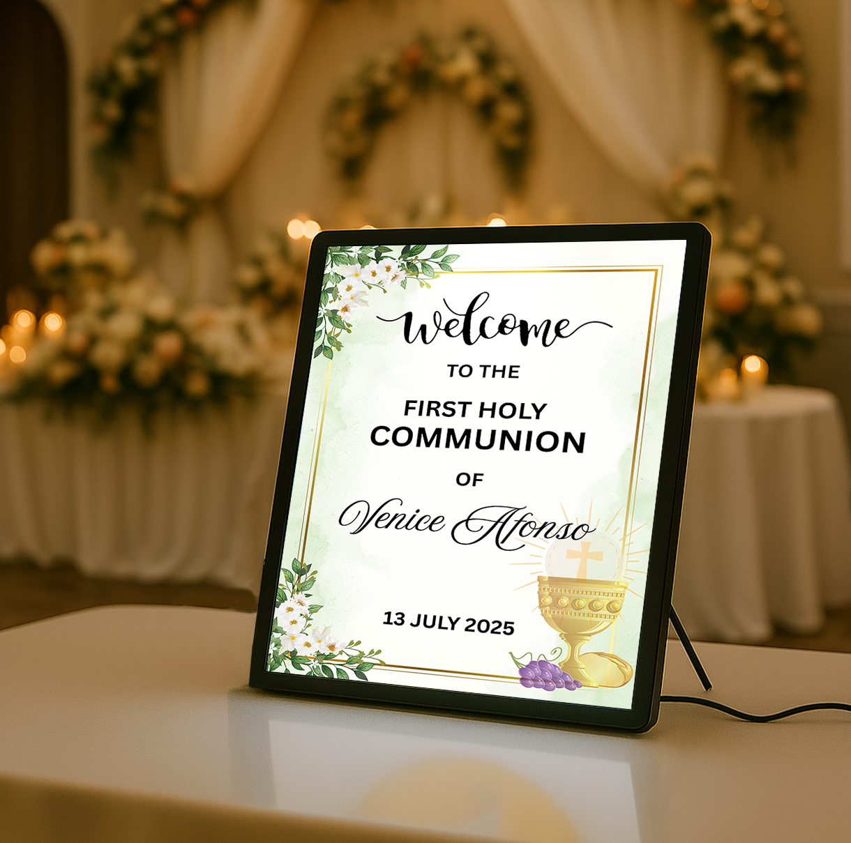 LED Illuminated Countertop Menu Display