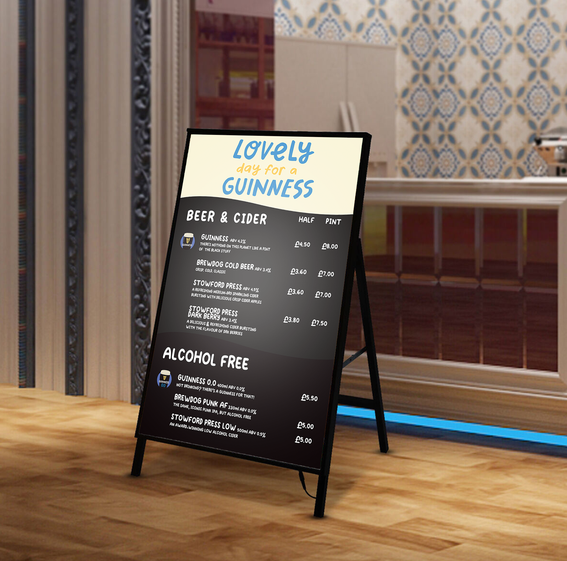 LED A Frame Sandwich Board Forecourt Pavement Sign Board