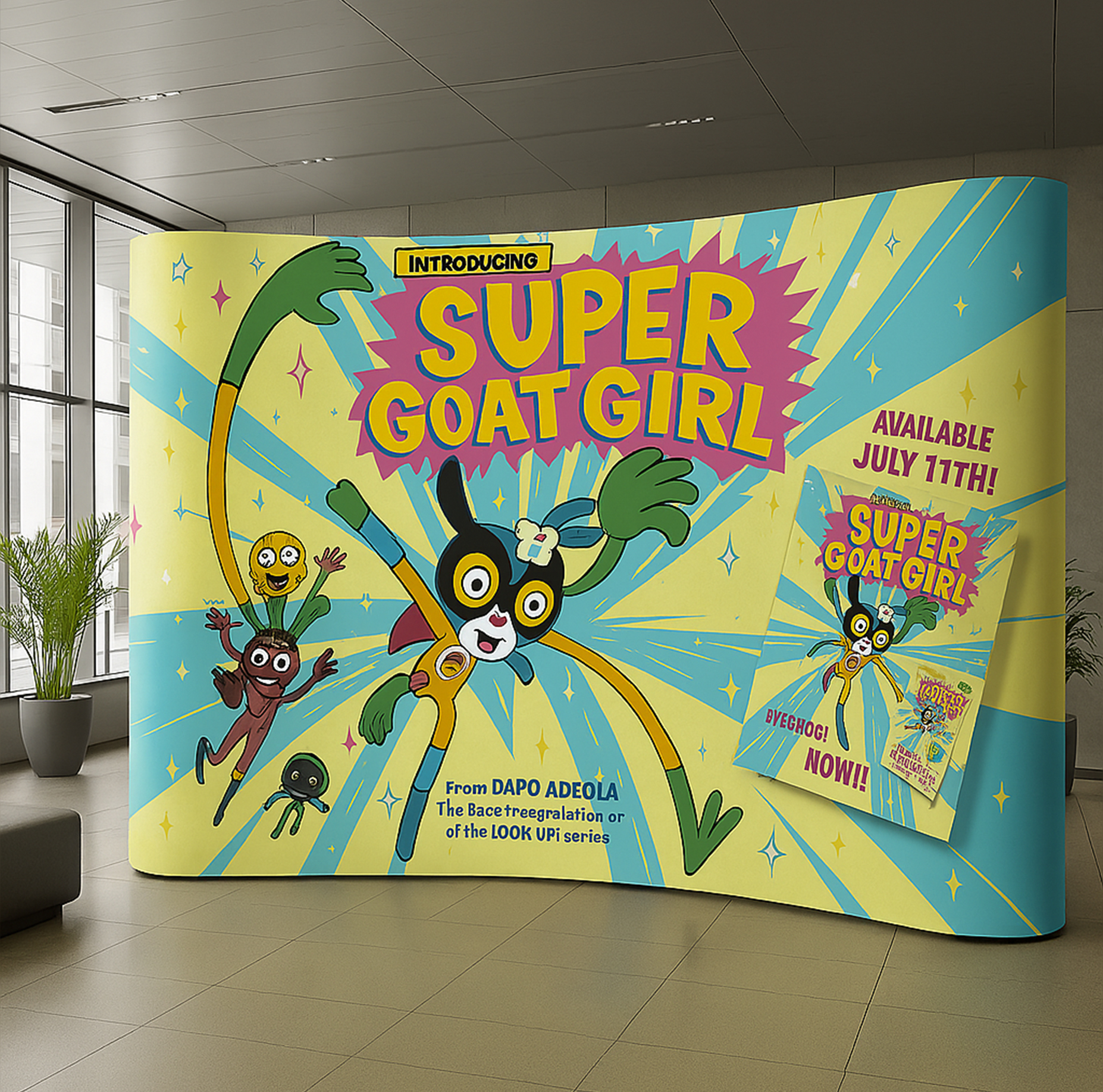 3m x 4m Curved Pop Up Exhibition Backdrop Stand With Printed Magnetic Graphics