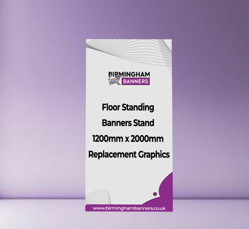Floor Standing Banner Stand 1200mm x 2000mm Replacement Graphics
