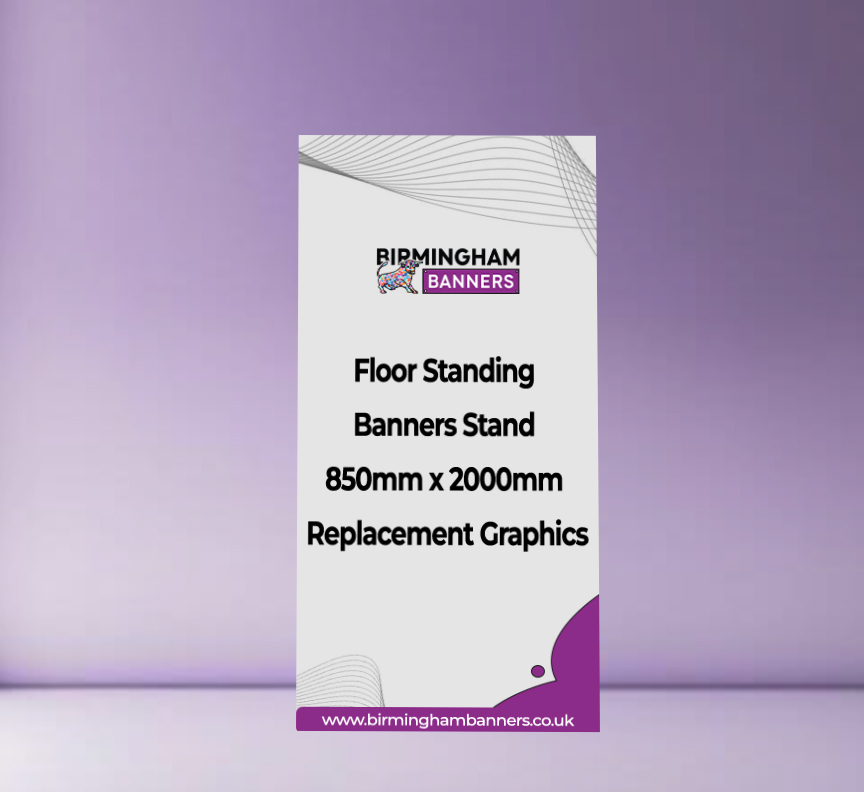 Floor Standing Banner Stand 850mm x 2000mm Replacement Graphics