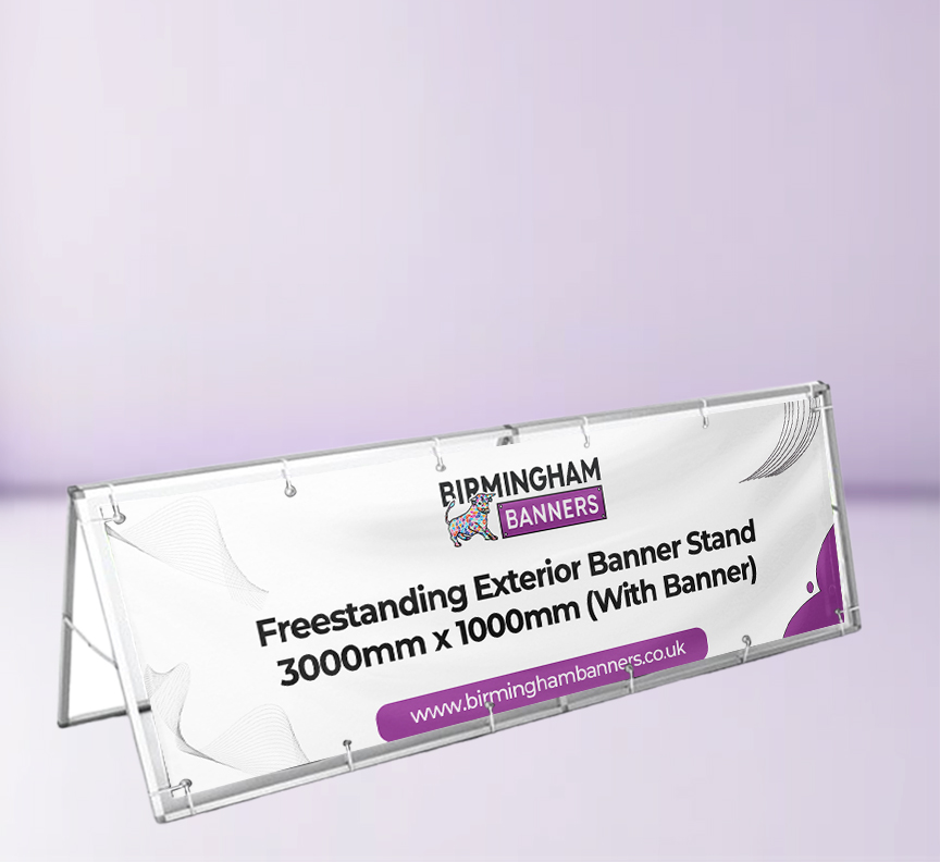 Freestanding Exterior Banner Stand 3000mm x 1000mm (With Banner)