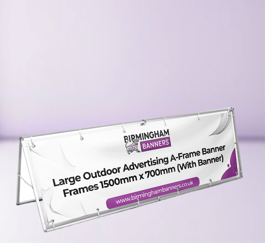 Large Outdoor Advertising A-Frame Banner Frames 1500mm x 700mm (With Banner)