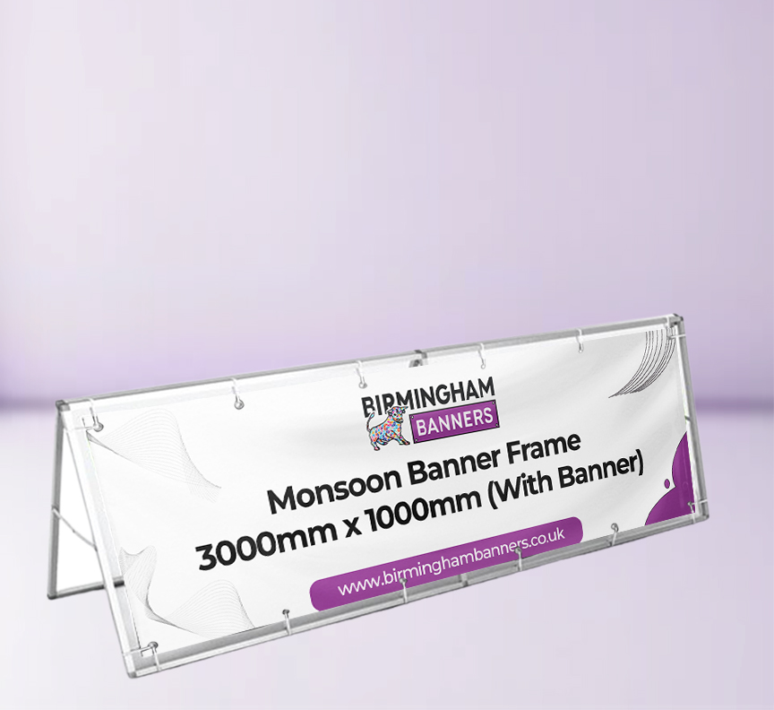 Monsoon Banner Frame 3000mm x 1000mm (With Banner)