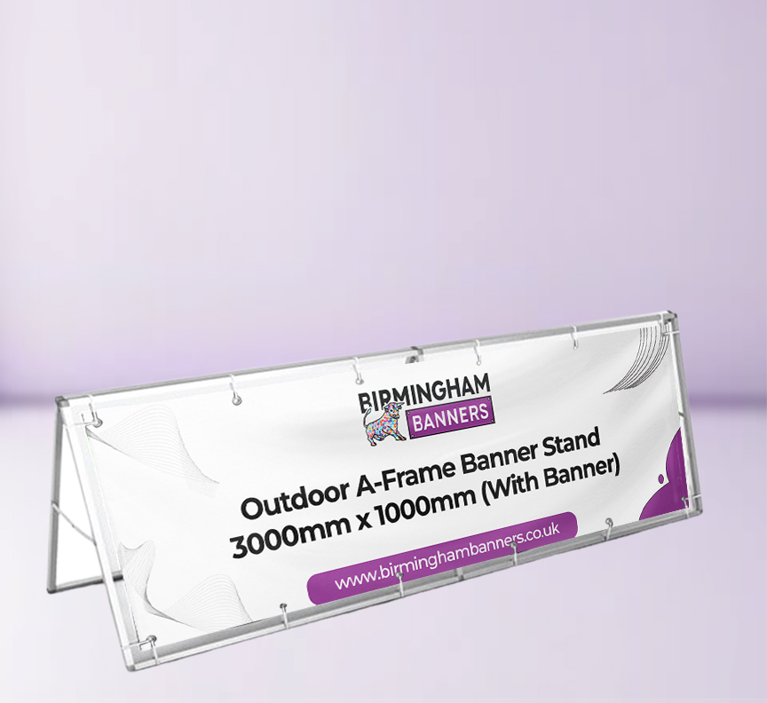 Outdoor A-Frame Banner Stand 3000mm x 1000mm (With Banner)