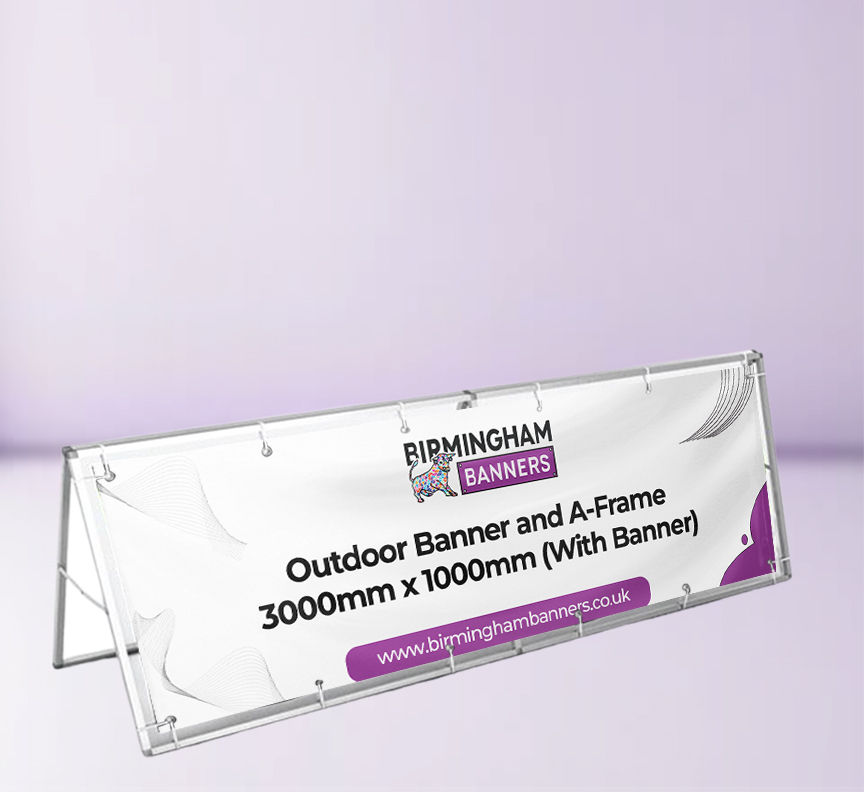 Outdoor Banner and A-Frame 3000mm x 1000mm (With Banner)
