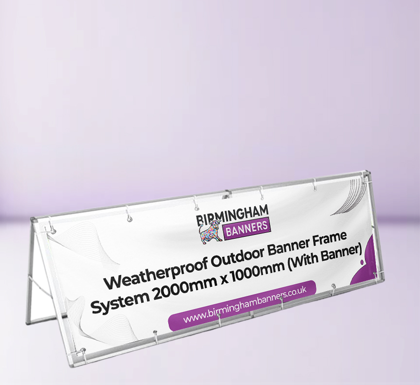 Weatherproof Outdoor Banner Frame System 2000mm x 1000mm (With Banner)