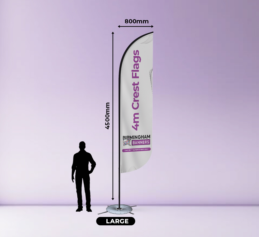 4m Crest Flags Same Day & Next Day Printing Birmingham