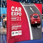 Curved Pop Up Exhibition Backdrop Stand With Printed Fabric Graphics