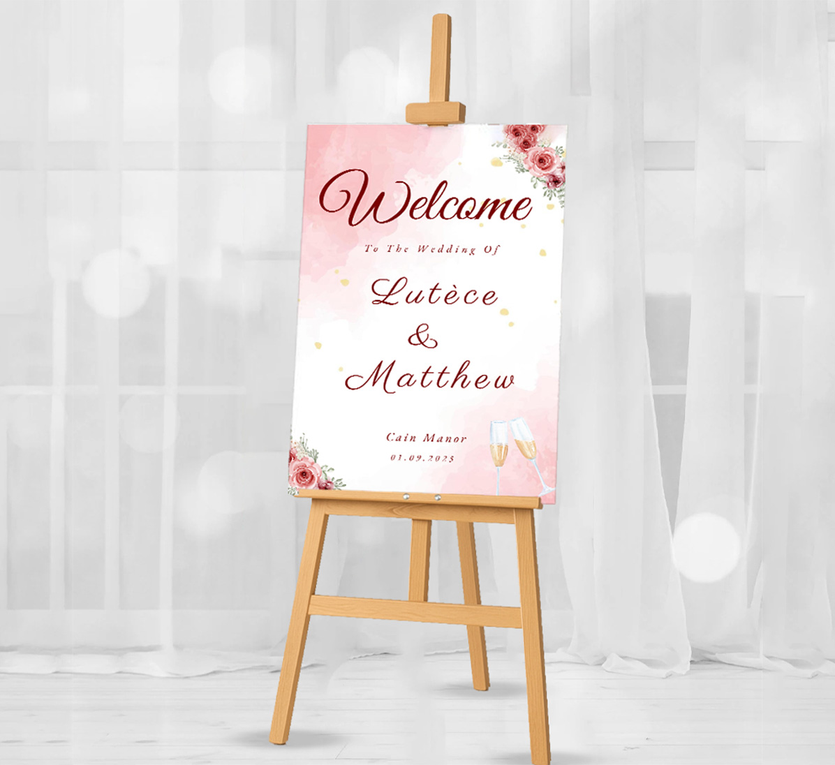 Presentation Stand With Printed Sign