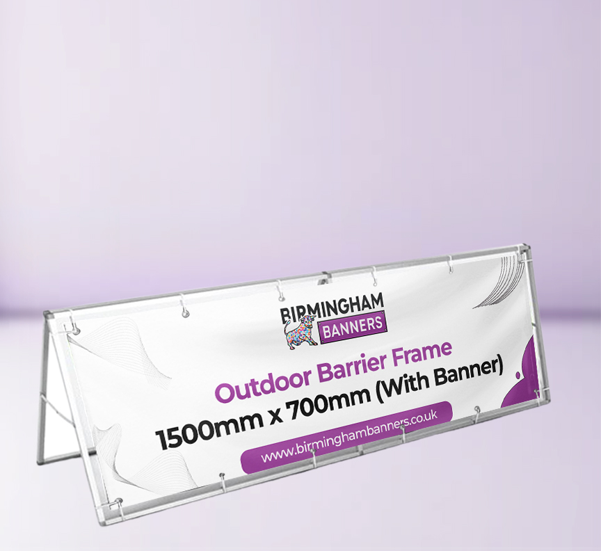 Outdoor Barrier Frame 1500mm x 700mm (With Banner)